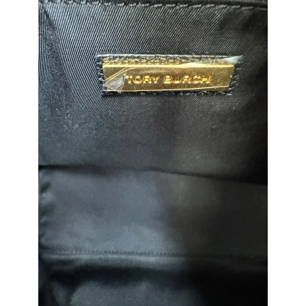 Tory Burch Carson Hobo Bag Black Pebbled Leather Gold Chain NWT 75421